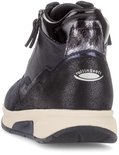 Achterkant van een donkerblauwe Gabor Rollingsoft veterboot met logo.