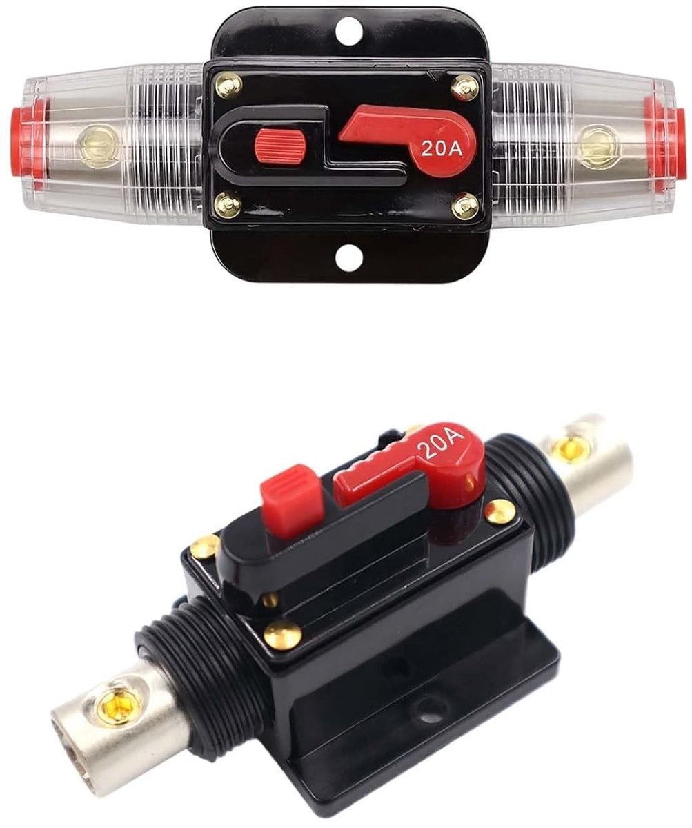 Automatische zekeringhouder met handmatige resetfunctie voor bescherming van autosystemen, inclusief inline circuit breaker en reset fuse