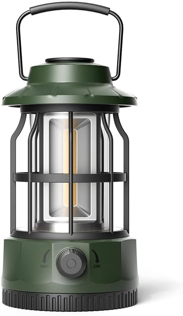 Camping lamp - retro stijl - groene LED hanglamp - sfeervolle tentverlichting - SnelShoppen