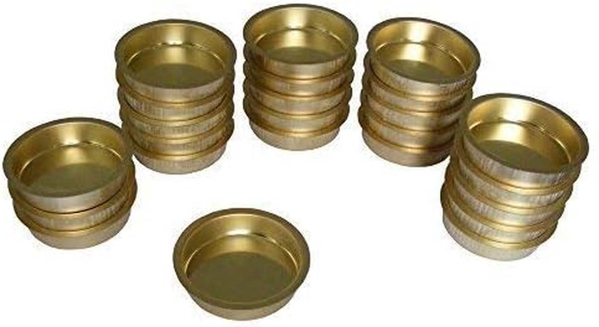 Theelichthouder Tule - Theelicht Houder - Decoratief Gebruik - Messing Afwerking - 60 mm - Goud