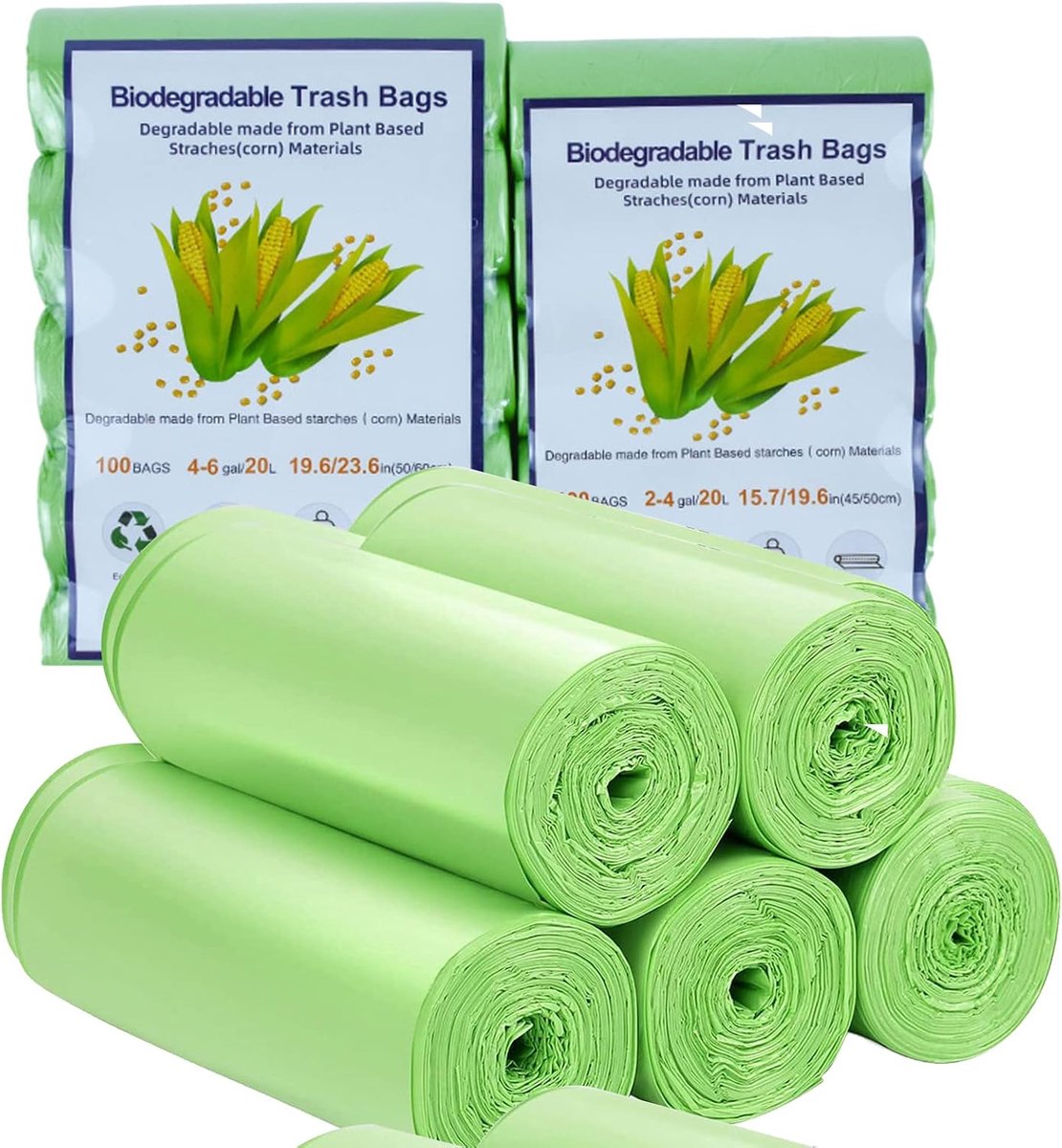 Vuilniszakken, Dikker Biologisch Afbreekbare Kleine Bin Tassen, Prullenbakvoeringen Zakken 100 STKS Pedaal Bin Liners - ShopVlot