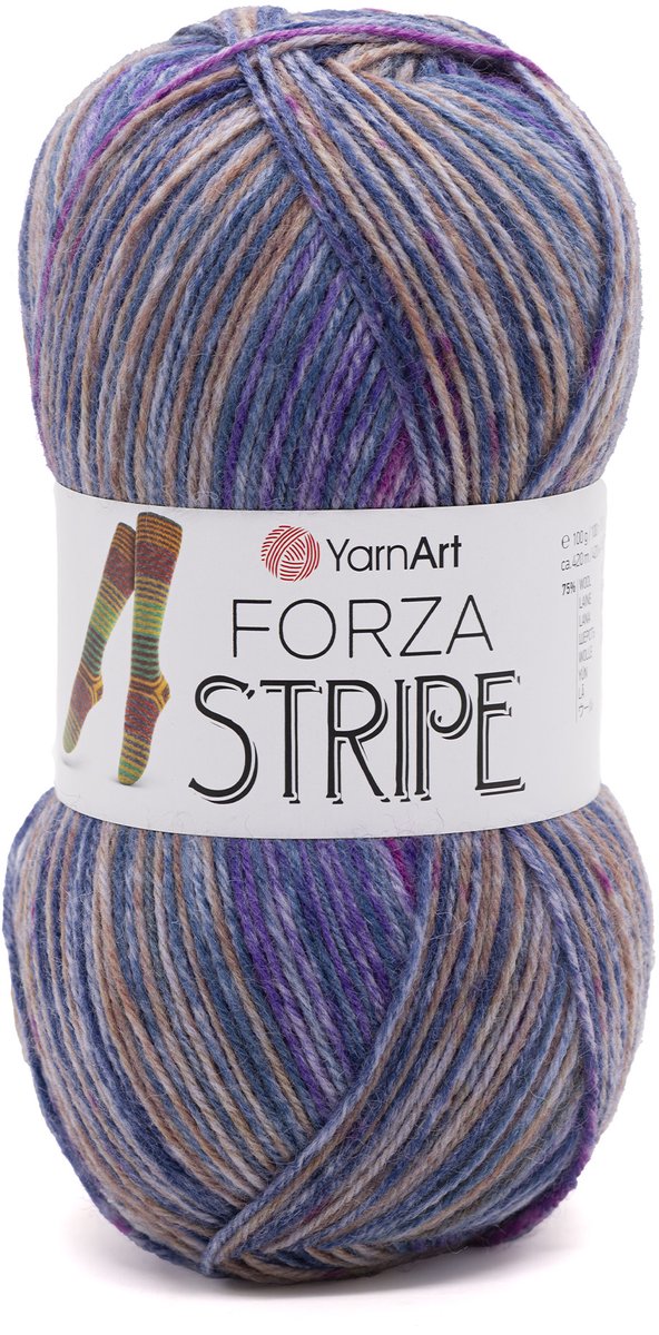YarnArt Forza Stripe Sokkenwol - 75% Wol 25% Polyamide - voor Sokken Haken en Breien - 100g / 420m - Kleur 2809