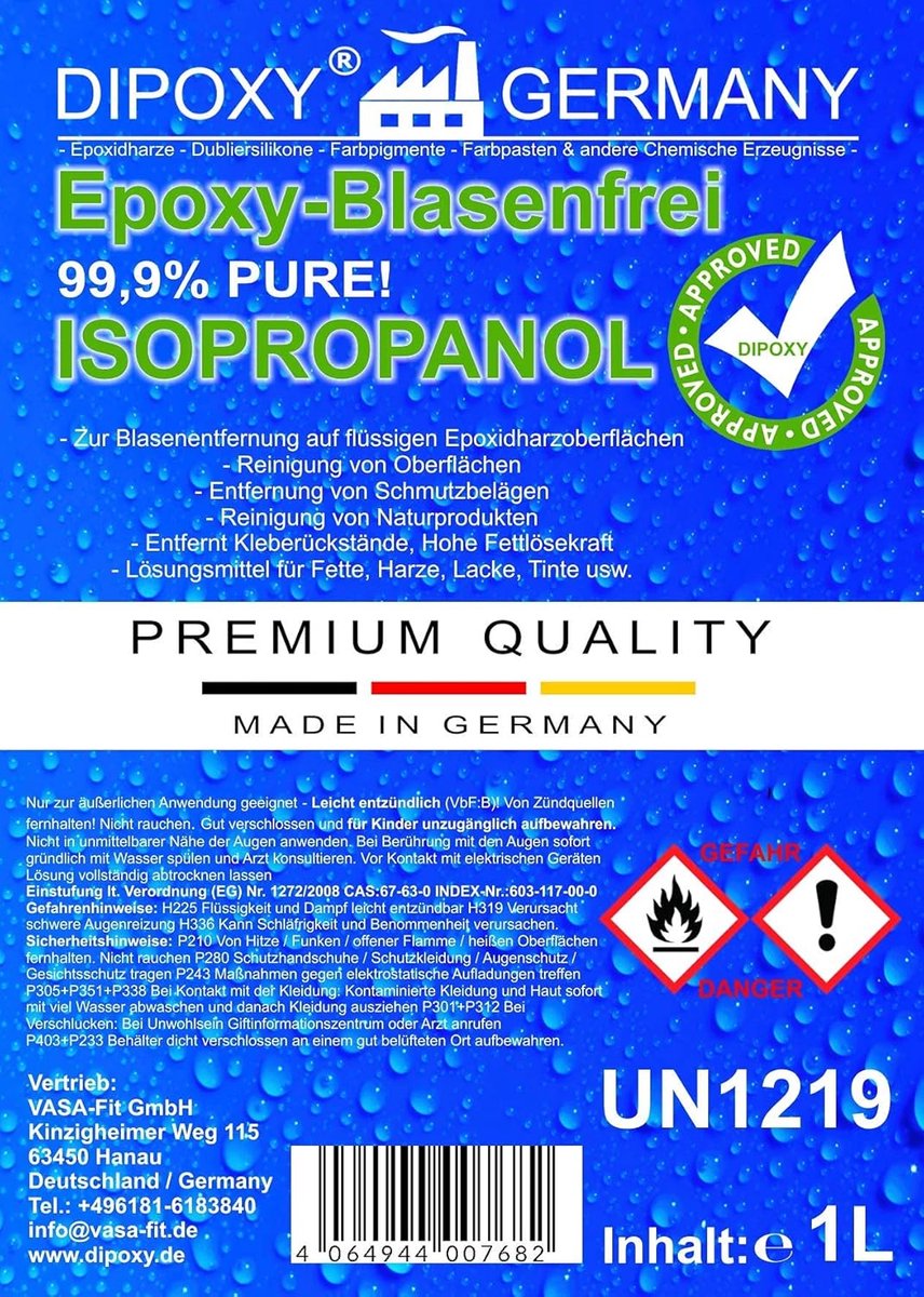 SnelShoppen - 100ml Isopropanol 99.9% IPA reiniger, Isopropyl alcohol 2-Propanol, veelzijdige oplosmiddel en ontvetter voor keuken, cosmetica en huish