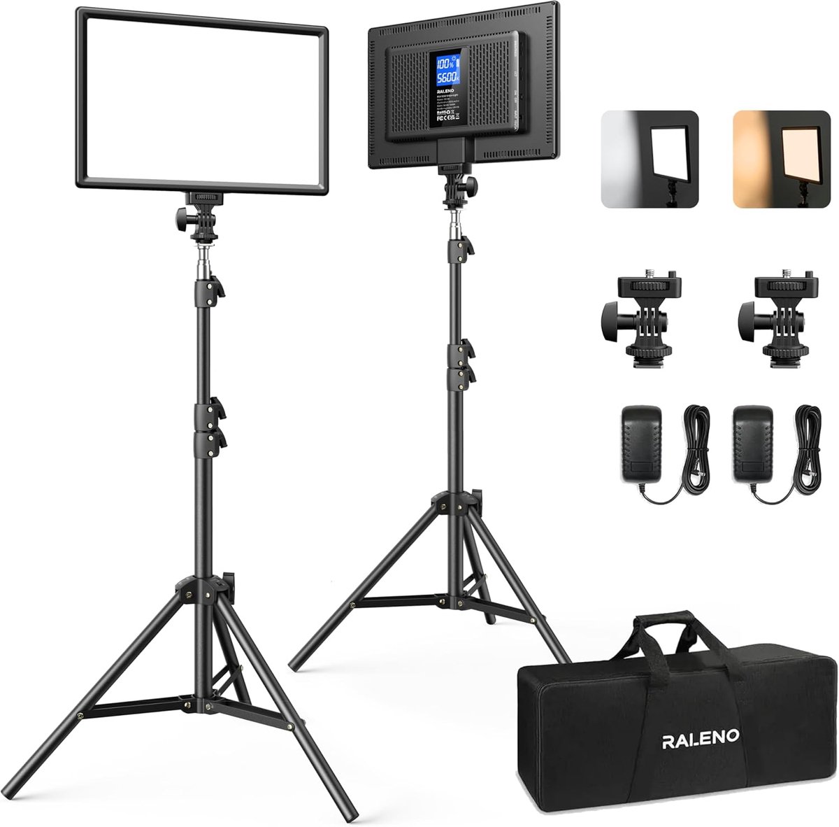 LED videolicht met statief - 384 LEDs - dimbaar 3200-5600 K - ideaal voor YouTube streaming - ShopVlot