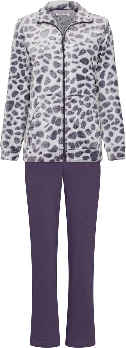 Pastunette - Huispak - Purple Pebbles - Fleece/Badstof - Paars - Rits - Maat 48