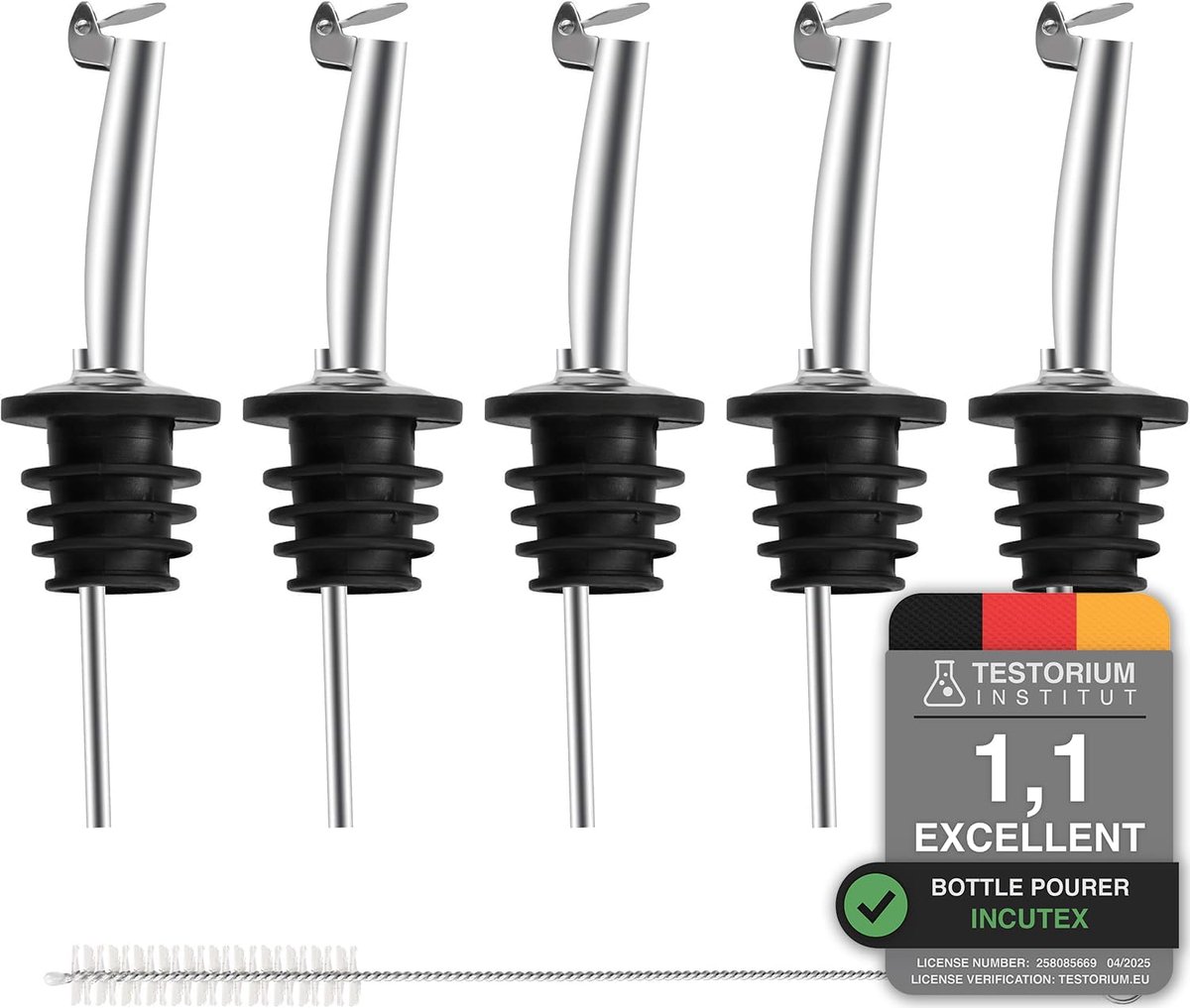 Flessenuitloop met dop - Set van 5 - Geschikt voor standaard flessen - Ideaal voor het doseren van dranken - m-winkel
