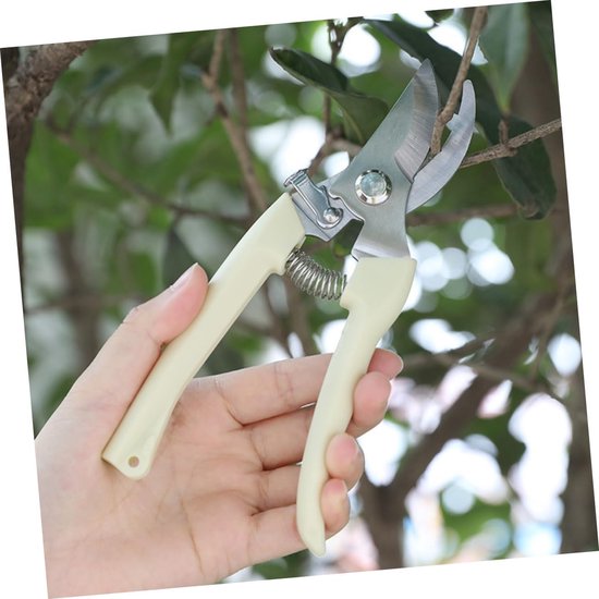 Snoeischaren Set - Tuinschaar Snoeigereedschap - Tuinonderhoud - Antislip Handgrepen - 19.5 cm - Beige — afbeelding 2