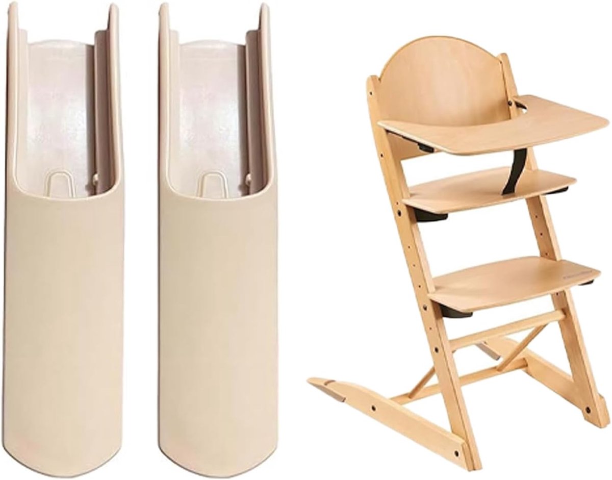 2-delige anti-kantelbeveiliging voor Tripp Trapp kinderstoel - verlengde veiligheidspootkappen - houtkleur - SnelShoppen