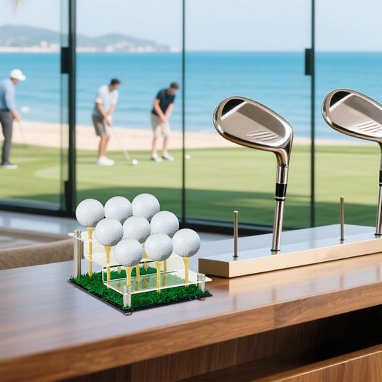 Golfbalhouder Display - Golfbal Vitrine - Golf Souvenirs Tonen - Kristalheldere Presentatie - 9 Ballen Capaciteit - Transparant — afbeelding 2