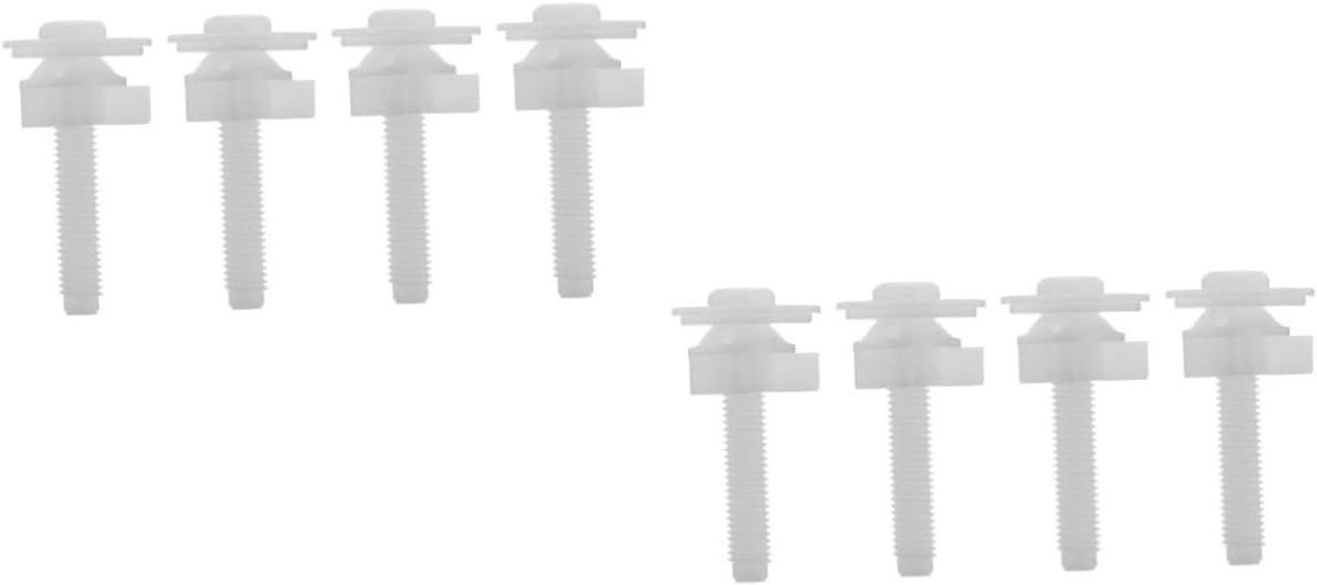 Toiletbril Bouten - Bevestigingsschroeven Toilet - Toilet Reparatie - Universele Pasvorm - 8 Stuks - Wit
