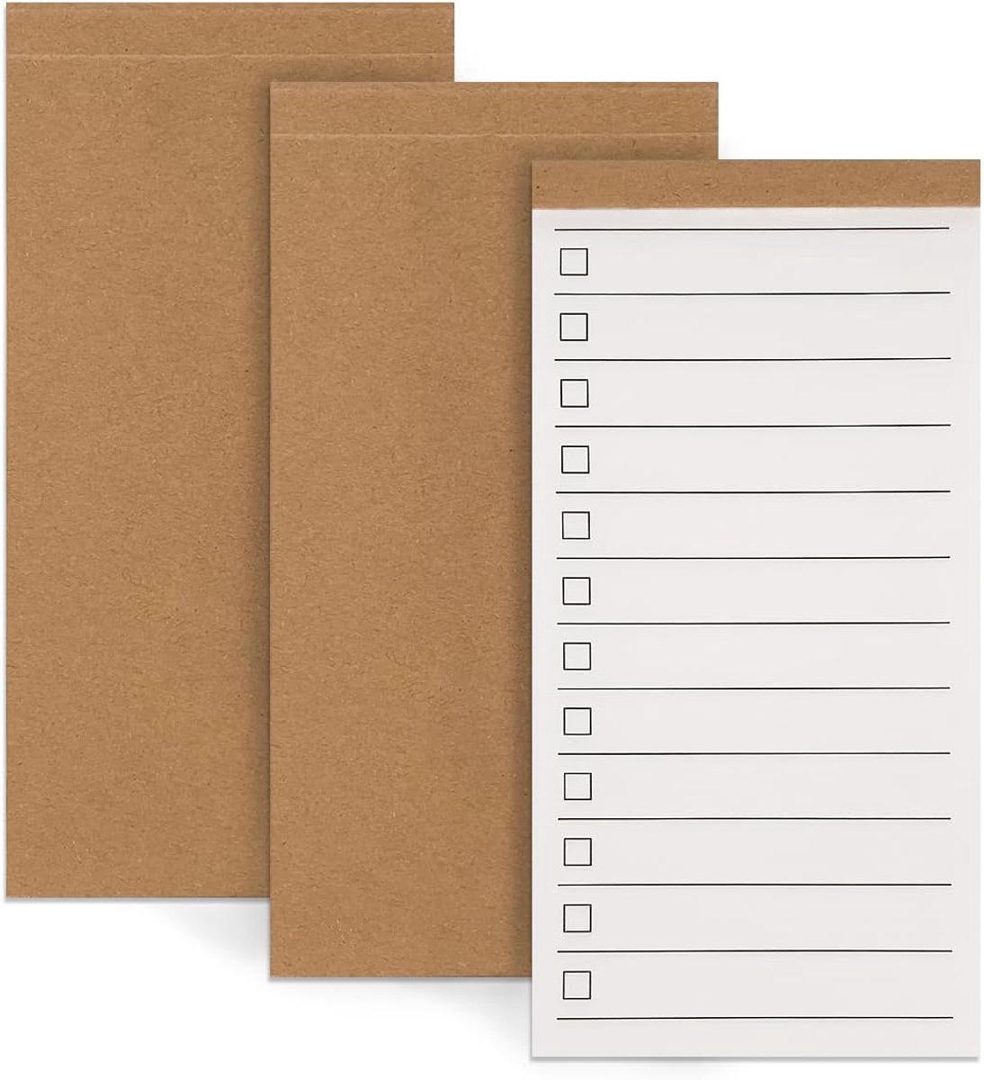 Notitieblok - 3 Stuks - Kladblok - Takenlijst Notitieblok - 7 x 14 cm - Gelijnd Papier - 50 Vellen per Blok - Schoolbenodigdheden, Boodschappenlijst, Maaltijdplanning en Studietaken - Zakformaat Memobloc