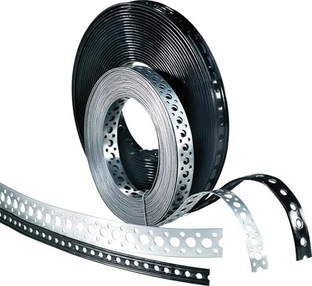 Montage Strip met gaten, 17 mm x 10 mtr, Gegalvaniseerde staalplaat