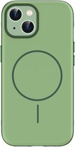 imoshion Coque - Compatible avec iPhone 15 - Color Backcover avec anneau fin compatible avec MagSafe - Vert foncé