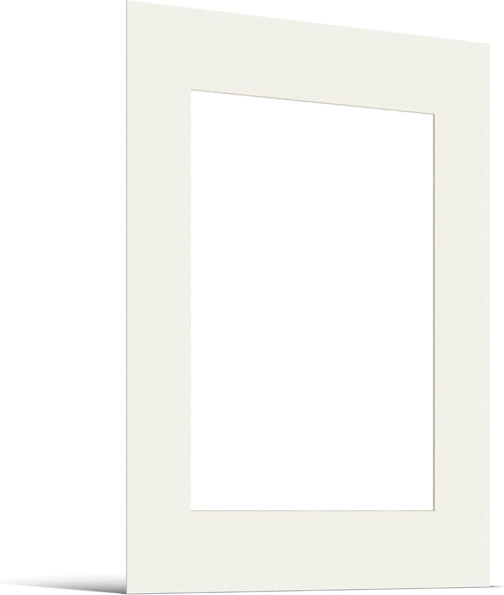JUNOMI® Passe-partout 30x40 cm Buitenafmetingen - Voor Fotoformaat A4 (21 x 29,7 cm) - Dikte 1,5 mm - Kleur Crème Wit - ShopVlot