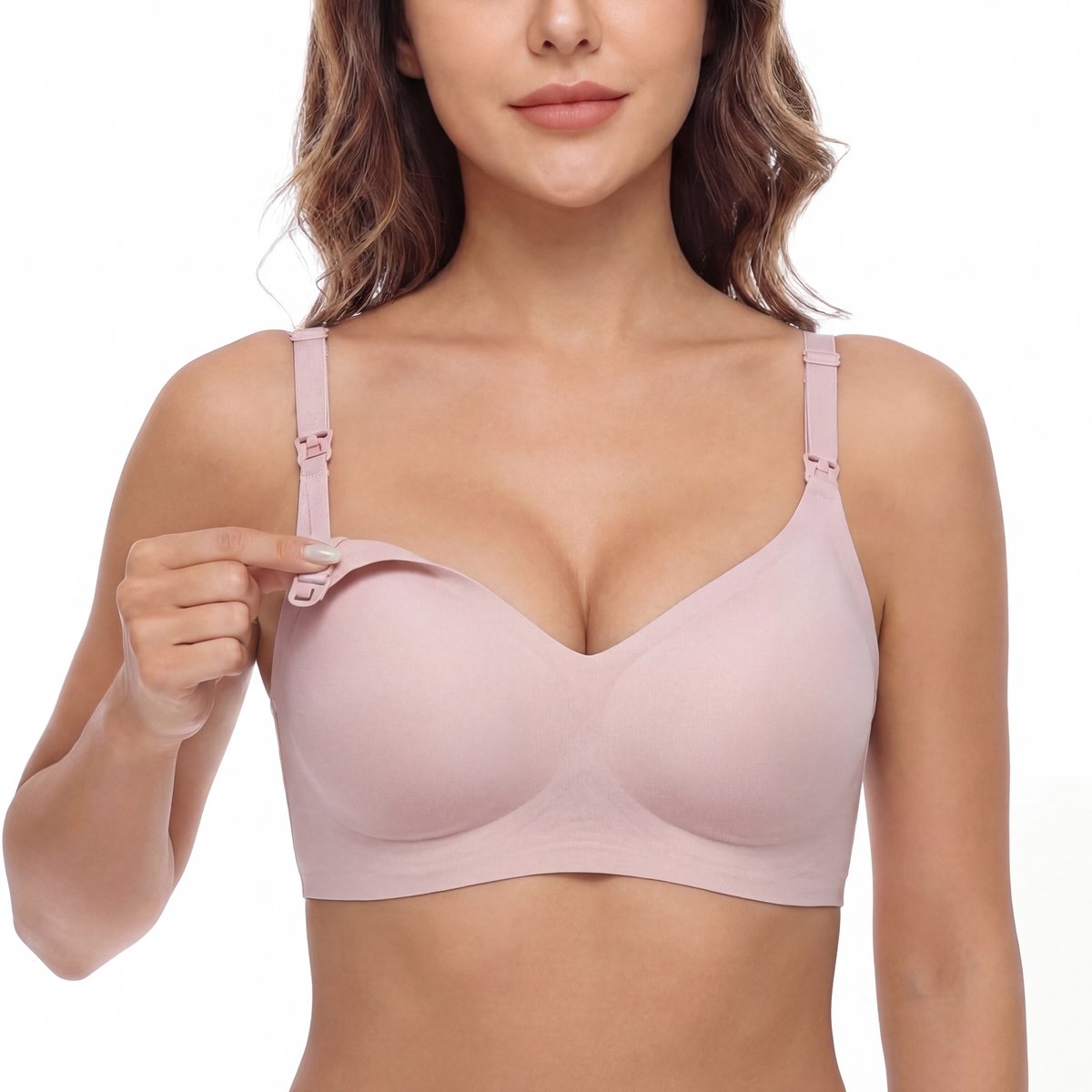 Evite Seamless Voedingsbh - Naadloze Borstvoedingsbh - Zwangerschapsbh - Zonder Beugel - Slaapbh - Comfort - Silk Rose - Maat XXL