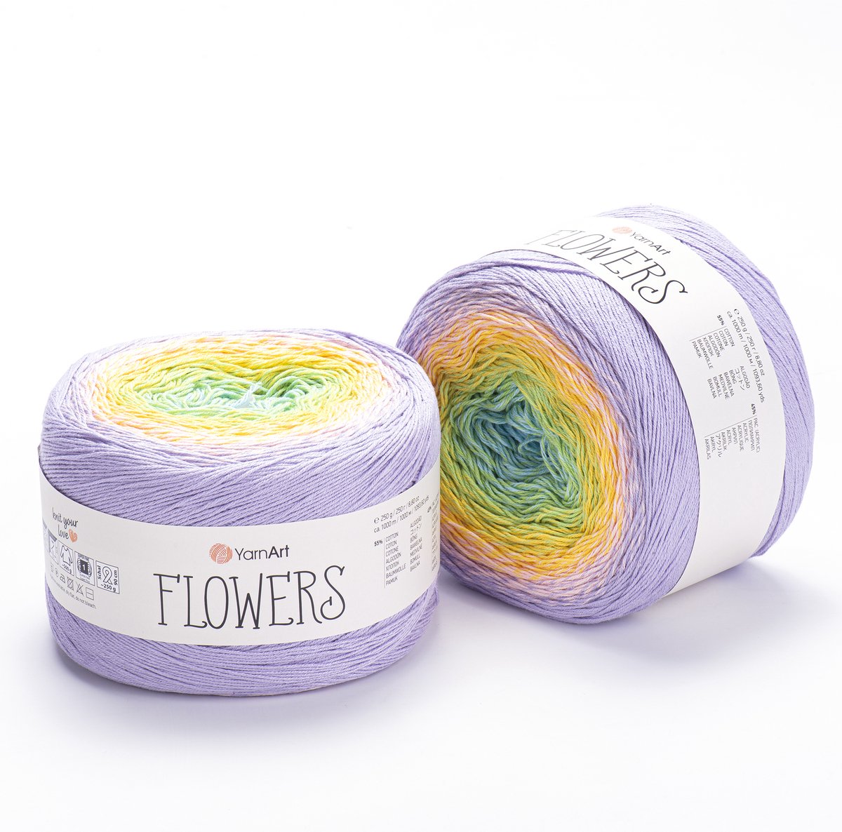 YarnArt Flowers Verloopgaren - 55% Katoen 45% Acryl - voor Haken en Breien - 250g / 1000m - Kleur 285
