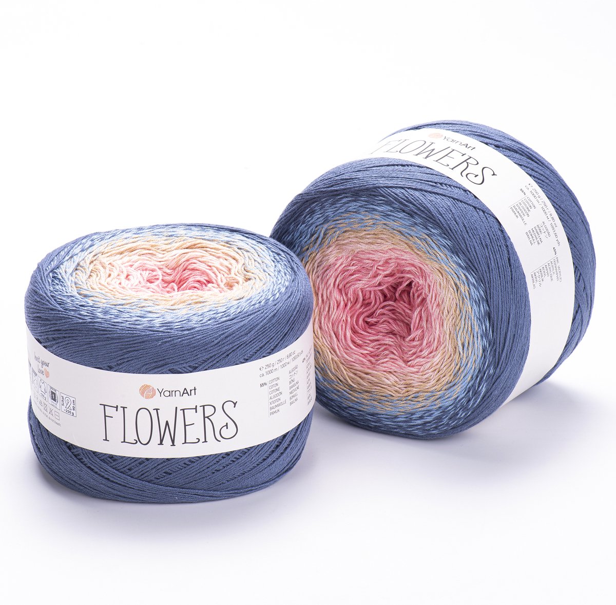 YarnArt Flowers Verloopgaren - 55% Katoen 45% Acryl - voor Haken en Breien - 250g / 1000m - Kleur 262