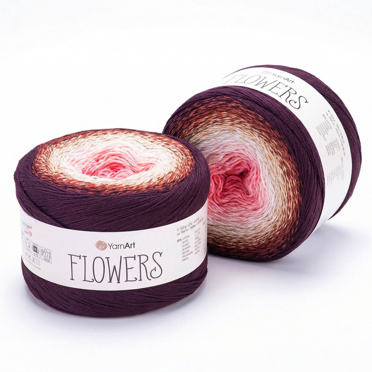 YarnArt Flowers Verloopgaren - 55% Katoen 45% Acryl - voor Haken en Breien - 250g / 1000m - Kleur 319