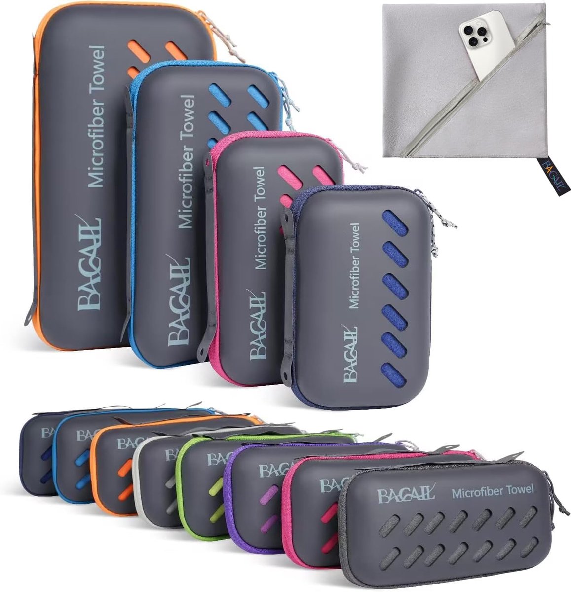 SnelShoppen - Microvezel Reistowel, Perfecte Camping Handdoek, Sneldrogend, Super Absorberend, Ultra Compact, Ideaal voor Sport, Gym, Yoga en Backpack