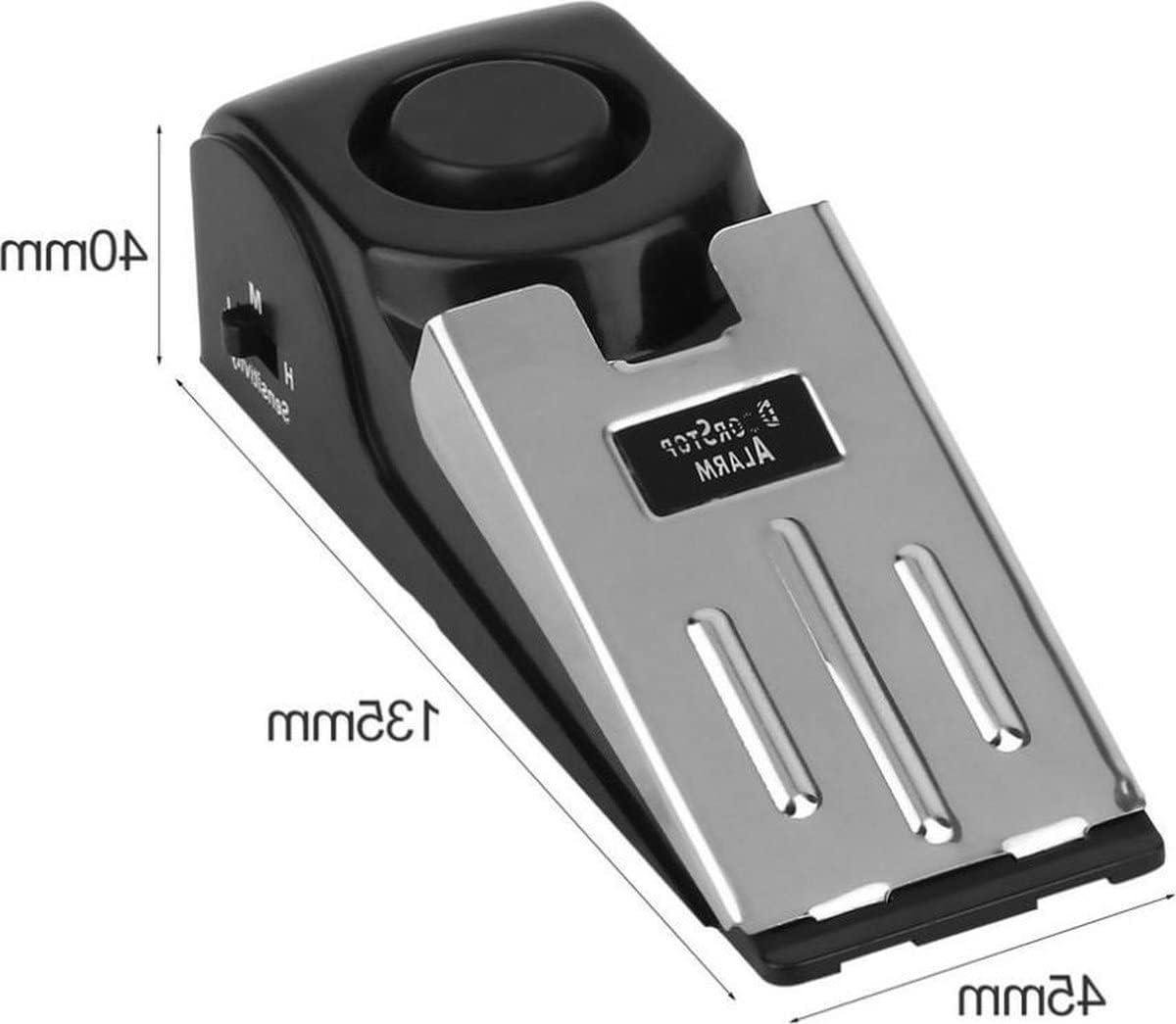 Deurstopper Alarm - Inbraakpreventie Deur - Veiligheid Verhogend - 125 DB Alarm - 135x45x40mm - Zilver