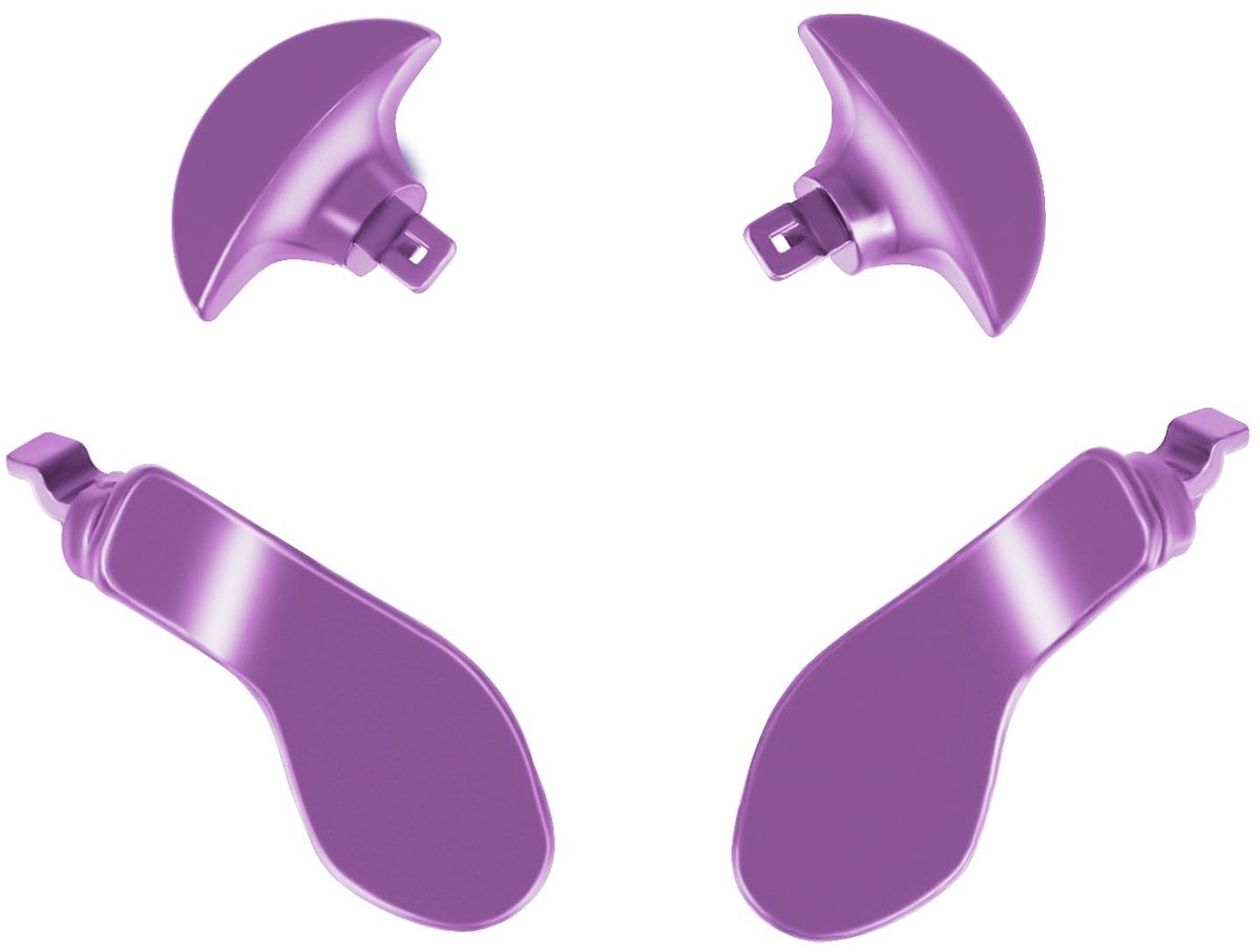SnelShoppen - Terug Peddels voor PS5 Edge Controller Vervangingsaccessoires 4 Stuks Metalen Knoppen Roze voor Gaming Enthousiastelingen