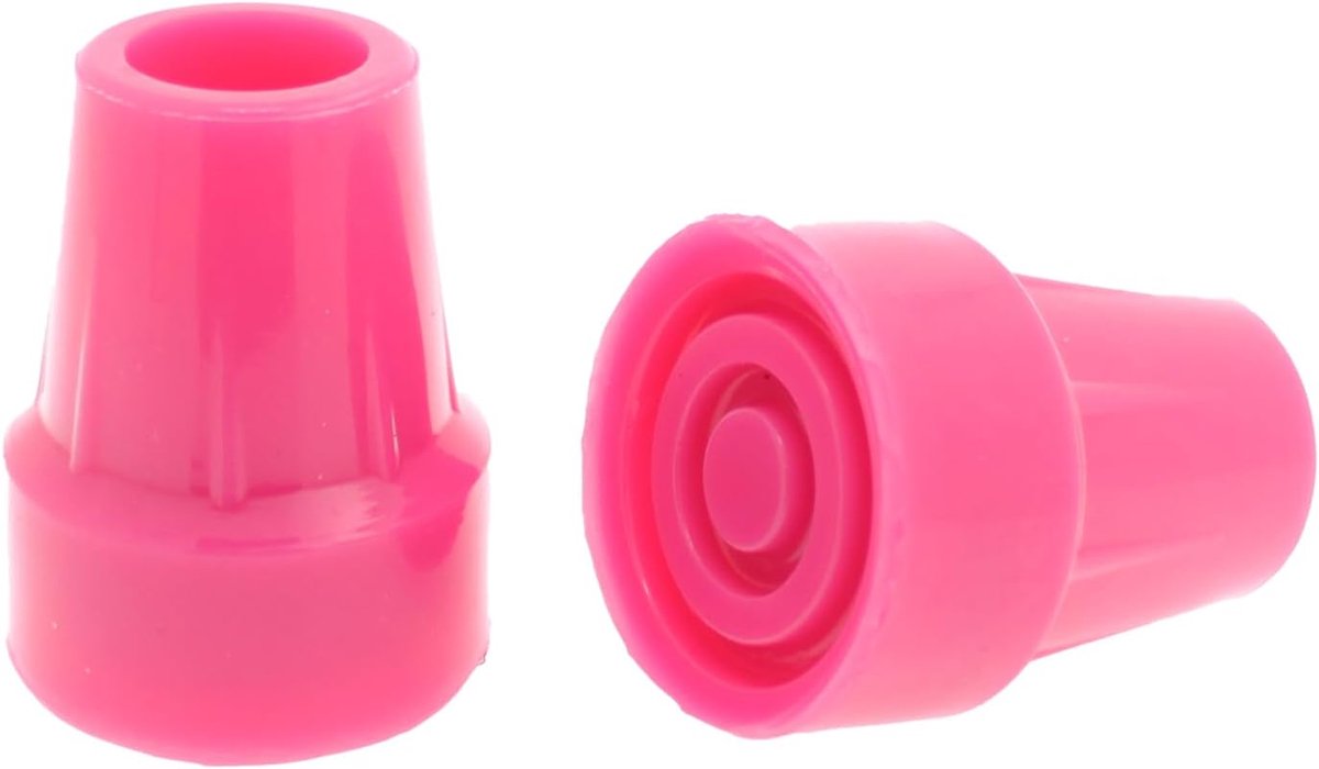 SnelShoppen - Set van 2 Roze Rubber Tips voor Loopstokken - Vervangende Voetjes voor 19mm en 22mm - Ideaal voor Vouwbare Metalen Canes