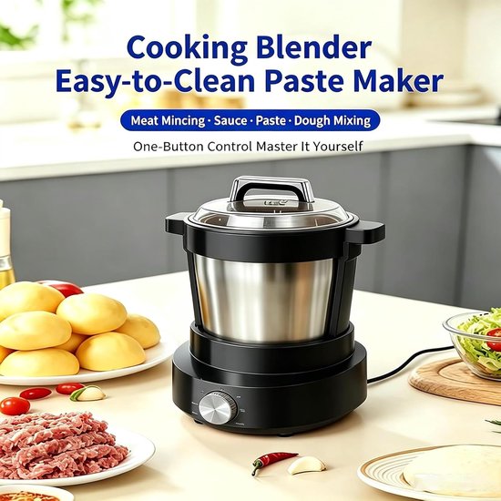 Fufu Maker - Yam Stamper - Afrikaanse Gerechten Bereiden - Snelle Authentieke Textuur - 6 Liter - Zwart — afbeelding 5