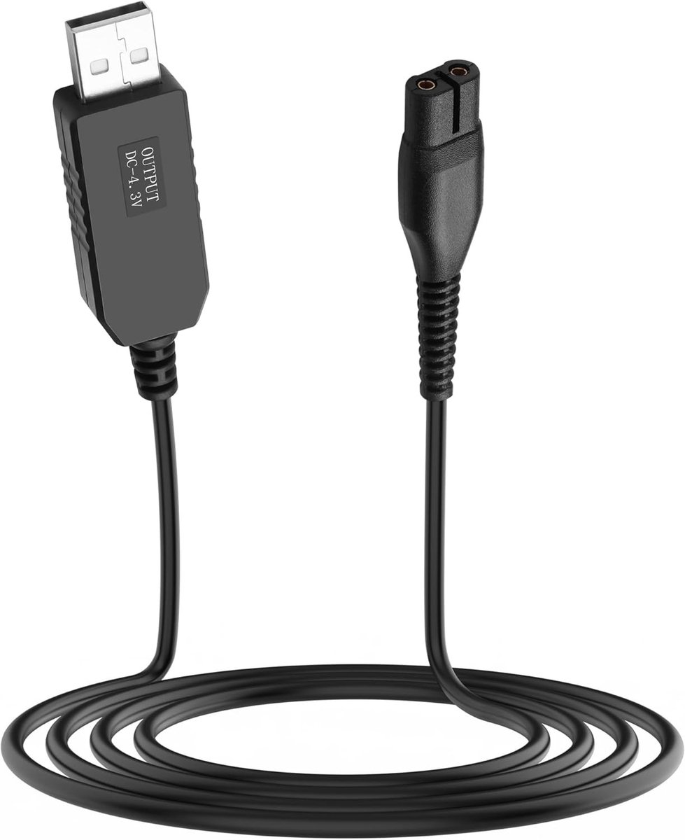 Oplader voor scheerapparaat 4.3V - USB naar 4.3V kabel - geschikt voor Philips One Blade - ShopVlot