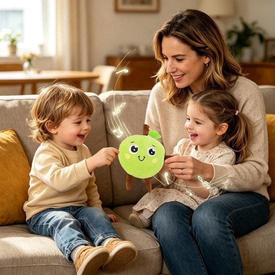Muzikaal Fruit Speelgoed - Pluche Knuffel Interactief - Muzikaal Spelen - Aanraakgevoelige Geluidsfeedback - 29 x 23 x 11 cm — afbeelding 3