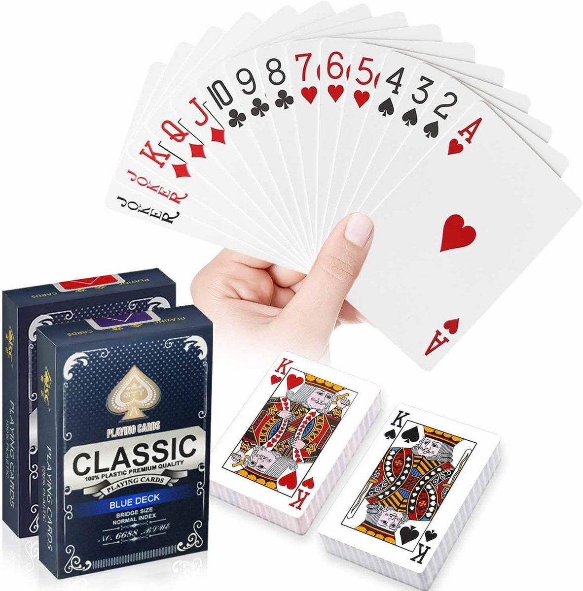 Plastic Speelkaarten Waterdicht - 2 Decks Rood en Blauw - Professioneel Ontwerp