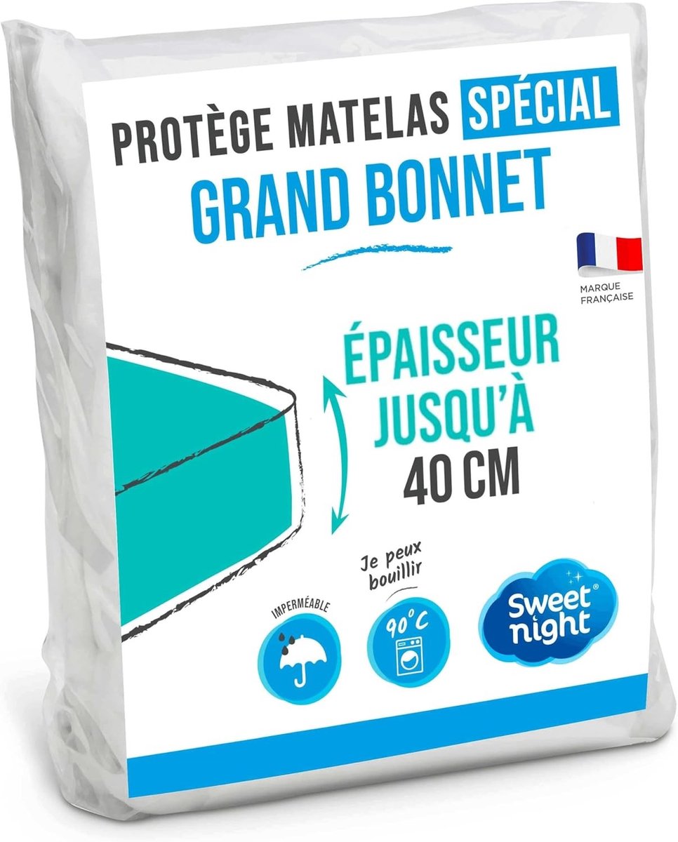 Matrasbeschermer Waterdicht - Elastische Grote Muts - Tot 40 cm Spanhoogte - 180x200 cm