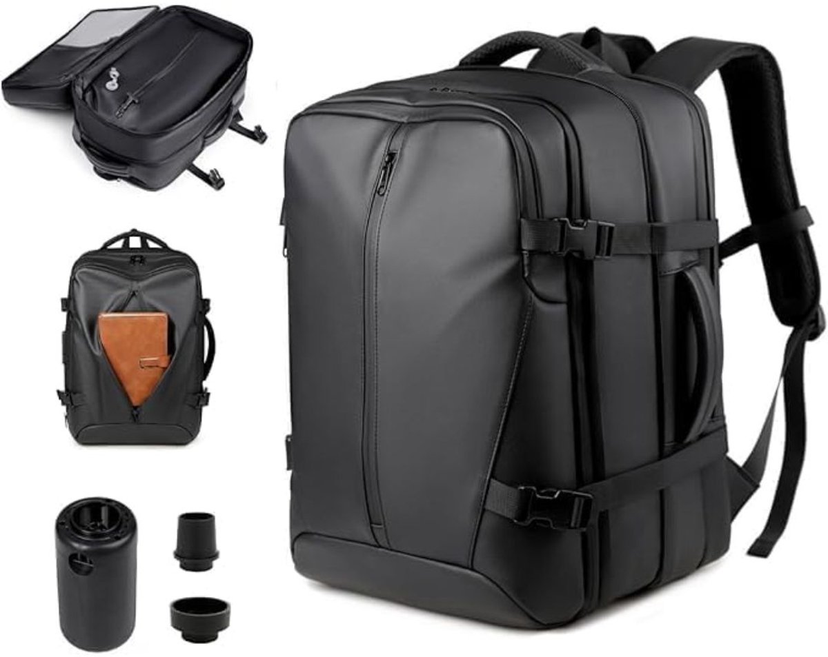 JCP® Vacuum Rugzak - Vacuum Rugzak Handbagage - Handbagage Reistas - Zwart - 45cm x 30cm x 22cm