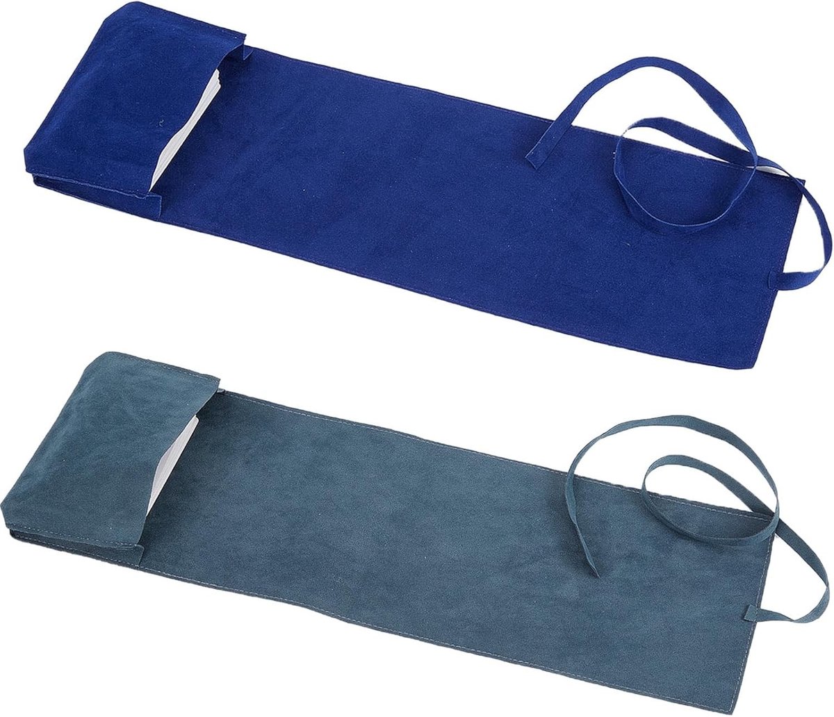 Set van 2 Fluwelen Tarot Tassen met Opbergzakken en Spreiddoek voor Tarot- en Orakelkaarten, Blauw 2.95x4.96 Inch