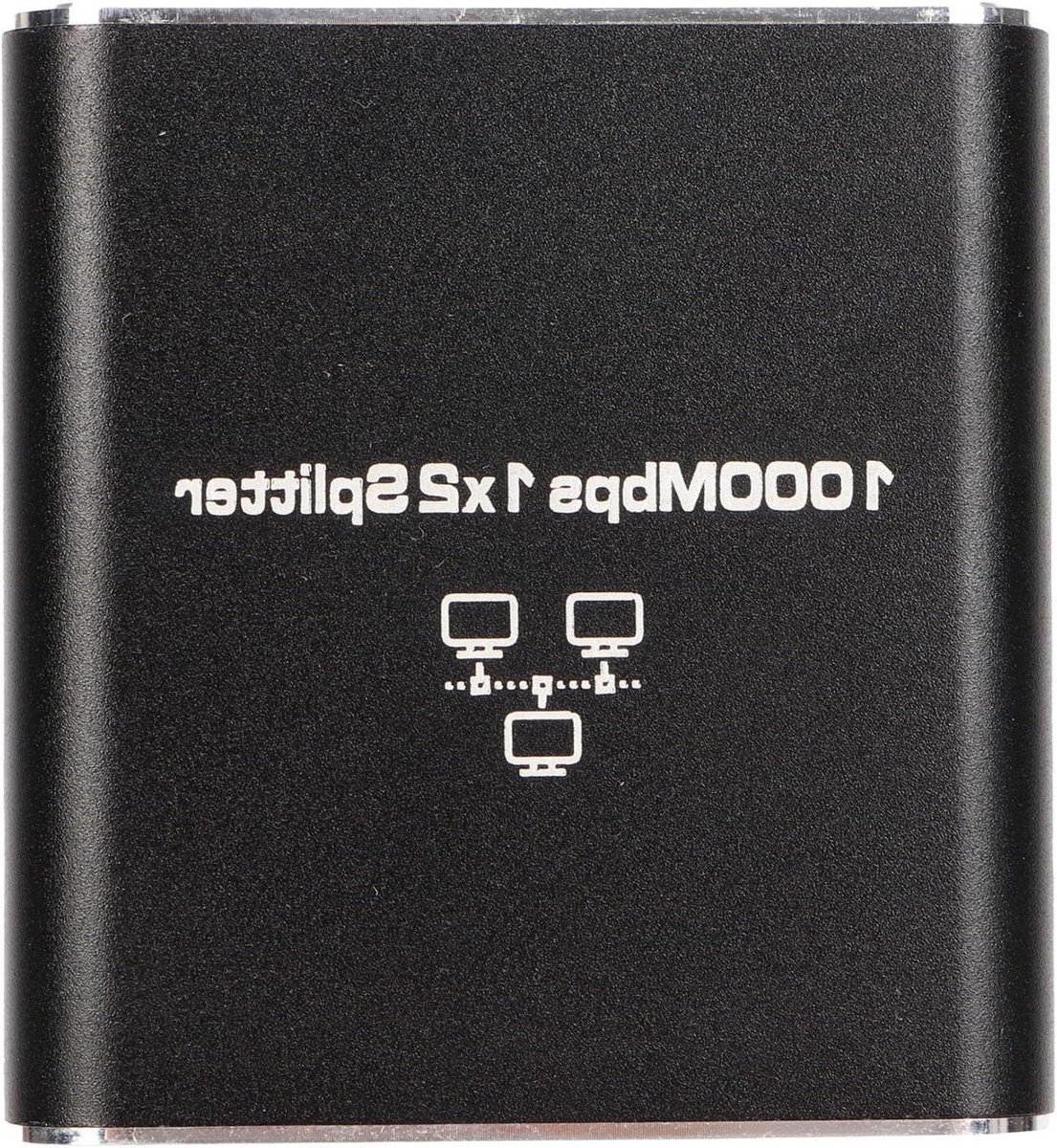 Ethernet Splitter - Netwerkverdeler RJ45 - Internet Delen - Twee Poorten 1000Mbps - 9 x 9 x 6 cm - Aluminium