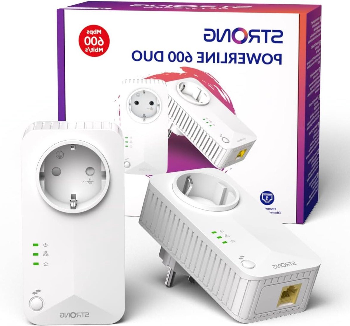 Powerline Adapter - Netwerk Uitbreider - Internet Verbinding - Plug en Play - 22 liter - Wit