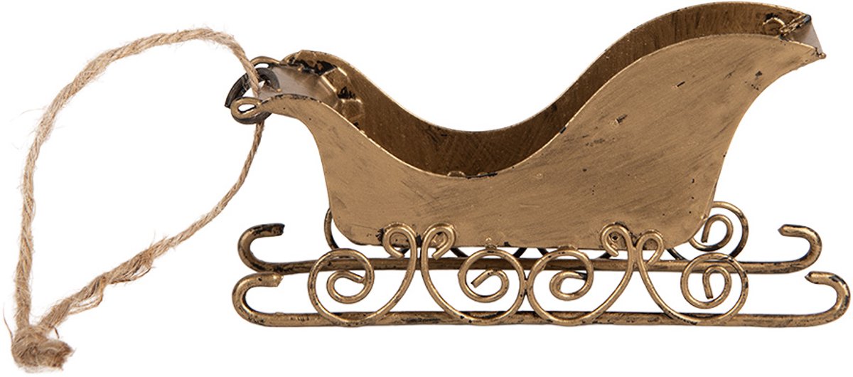 Clayre & Eef Kersthanger Slee 19x4x5 cm Goudkleurig Metaal