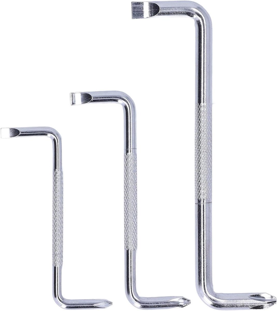 Schroevendraaierset - Haakse Schroevendraaier - Reparatie Werkzaamheden - Ergonomisch Handvat - 3 Delig - Staal