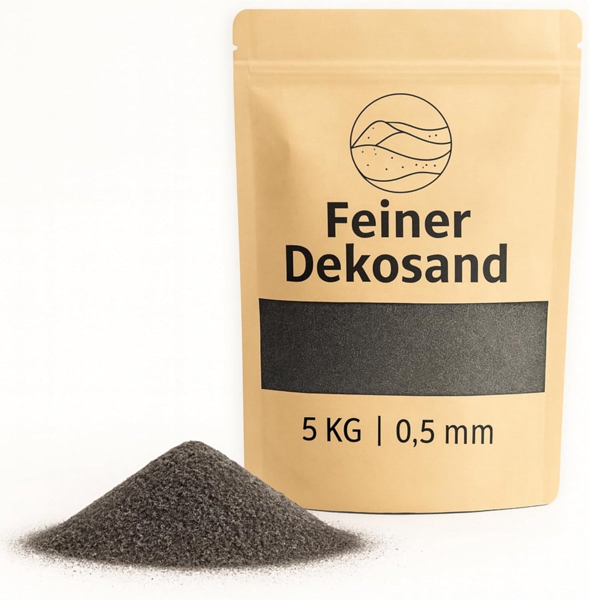 SnelShoppen - Decoratieve zand grijs als kleurrijke strooiversiering - 5 kg kleine decoratieve stenen Ø 0.5 mm voor glazen, vazen, feest, tuin, knutse
