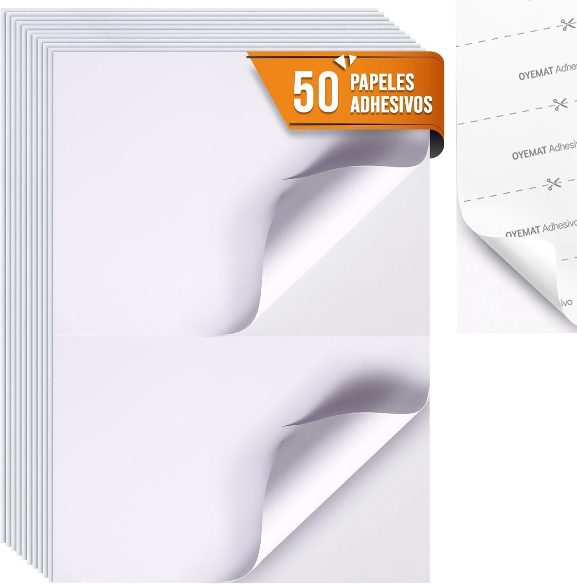 SnelShoppen - 50 Vellen A4 Zelfklevend Papier | 2 A5 Labels per Vell | Printbare Witte Labels voor Inkjet en Laser Printers | Stickerpapier voor Thuis
