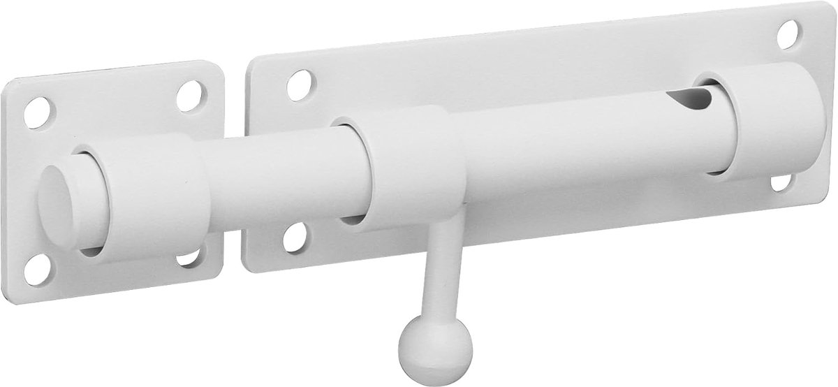 SnelShoppen - Zware Deurslot Beveiligingsslot met Hangslot Gat, Hoogwaardige SUS304 RVS, Wit, 150mm Lengte, EMS8000-W, Voor Binnen- en Buitentoepassin
