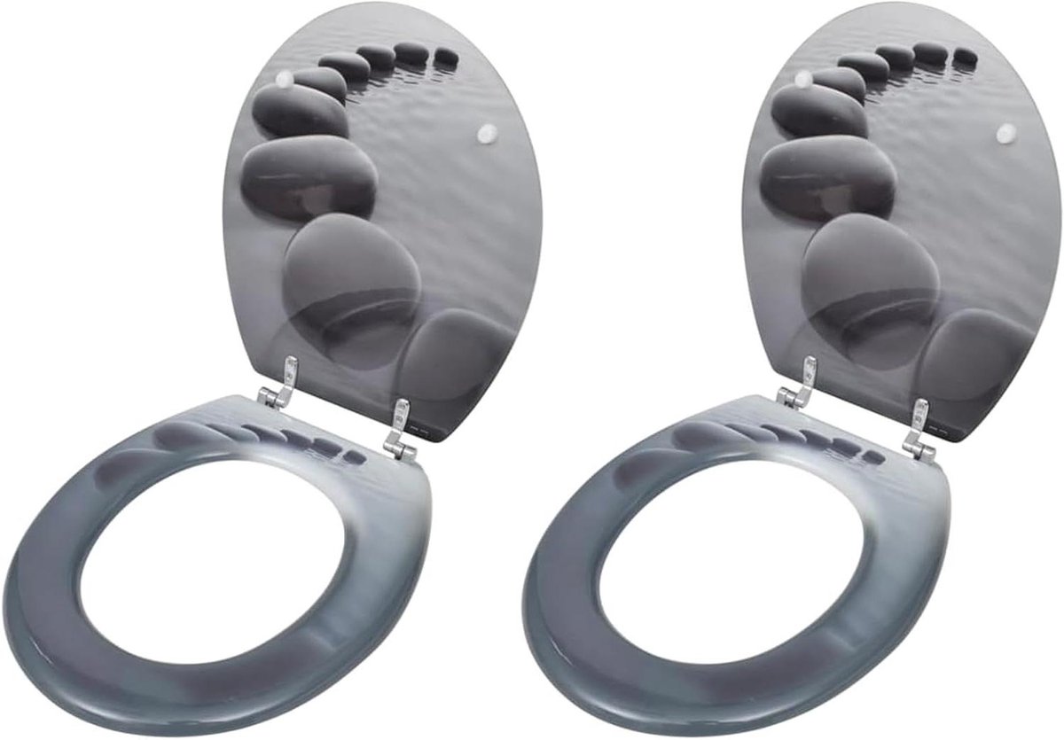 Toiletbril met Deksel - WC Deksel - Badkamer Opknappen - Verstelbare Scharnieren - 12-20 cm - Wit