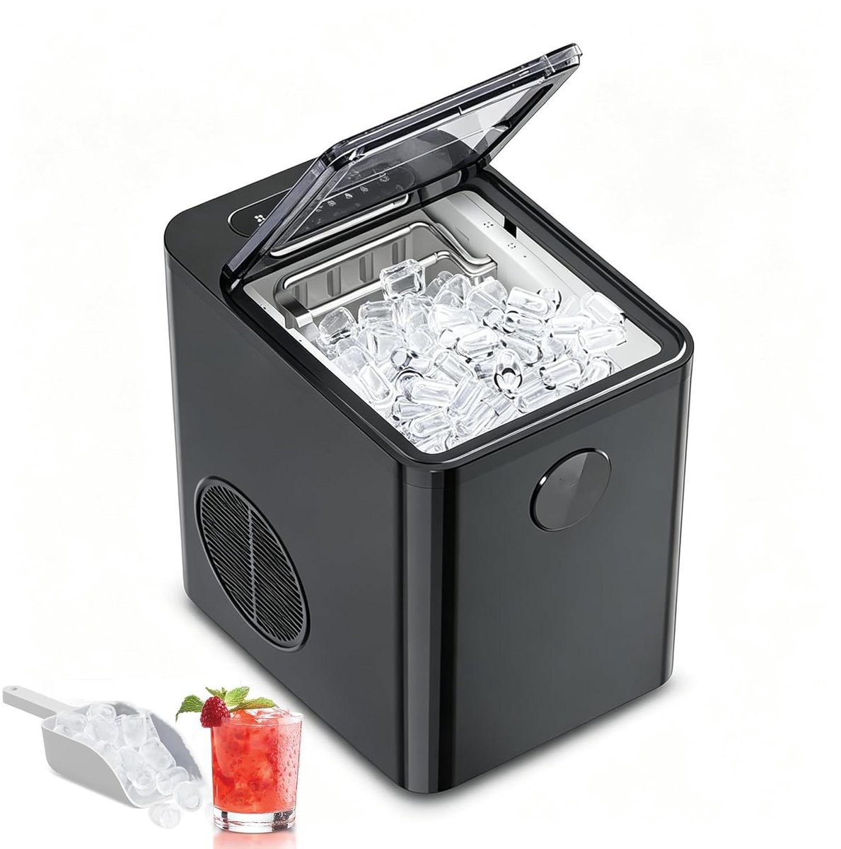 IJsblokjesmachine Aanrecht - IJsmachine Portable - Drankjes Koelen - 9 Blokjes Snel - 9 ijsblokjes per 6 min - Zilver