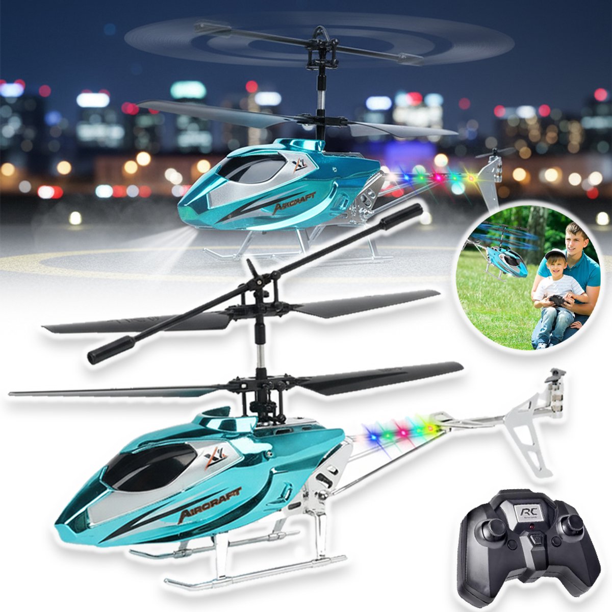 RC-Helikopter Met 2,4 GHz Afstandsbediening Hoogte Houdfunctie USB-Oplaadbaar - Opstijgen/Landen Met één Druk Op De Knop Gyroscopisch Gestabiliseerd Bereik Van 15 Meter - Ideaal Cadeau Voor Kinderen
