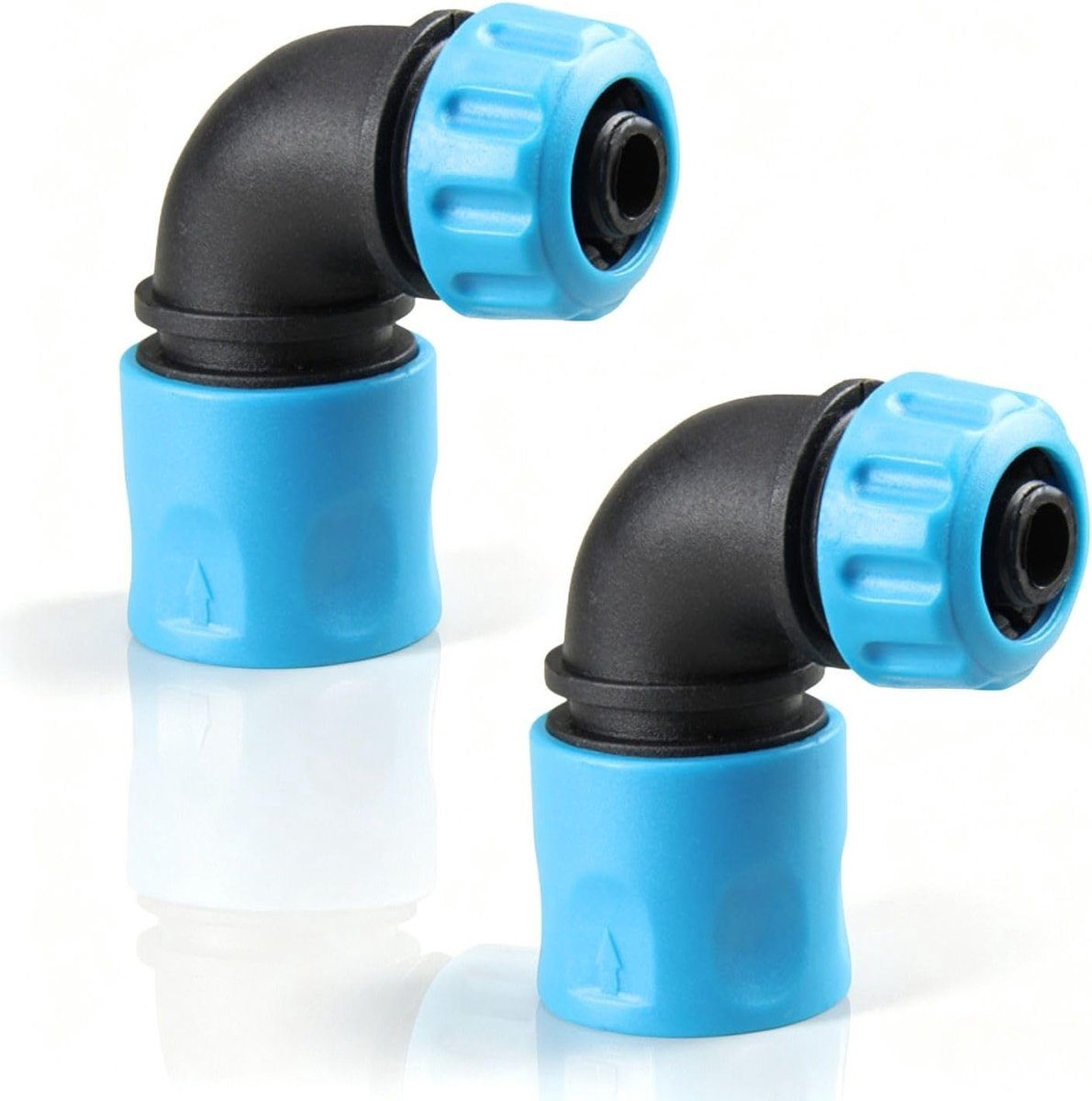 Slangkoppelingen 2 Stuks - Tuinslang Adapter - Tuin Irrigatie - 90 Graden Hoek - 1/2 Inch - Grijs