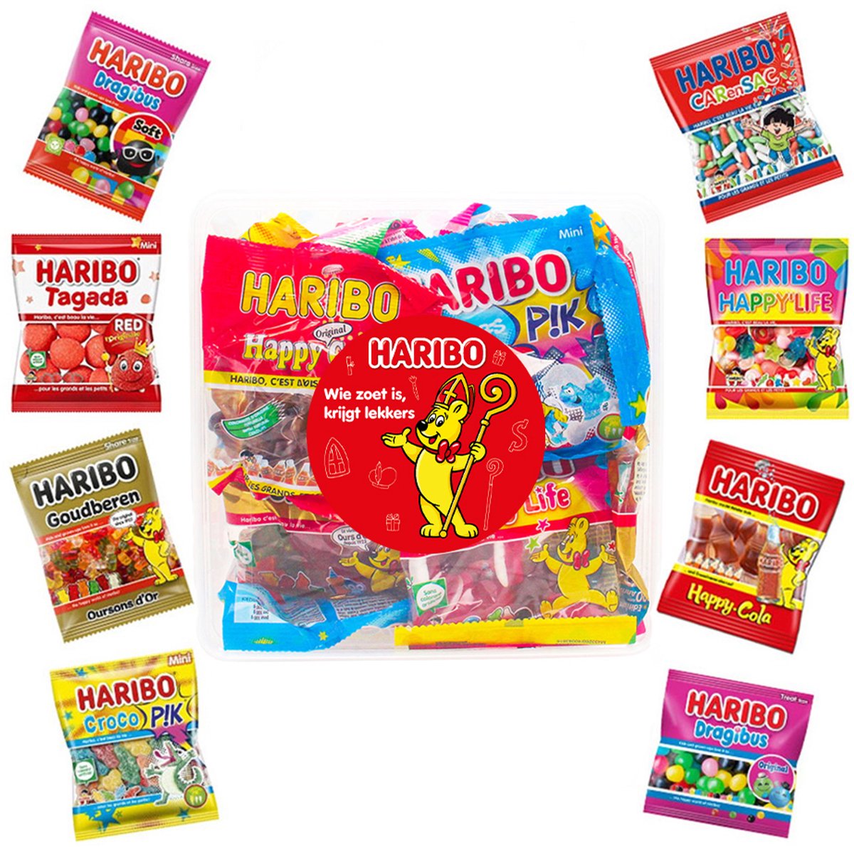Haribo - Mega-Party snoep van Sinterklaas - "Wie zoet is, krijgt lekkers!" - 1000g