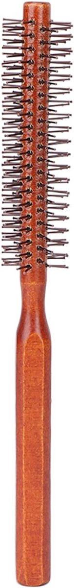 SnelShoppen - Mini Rond Borstel, Houten Haarborstel voor Krullen, Styling Tool voor Thuisgebruik, Unisex Haarverzorging, Ideaal voor Föhnen en Stylen