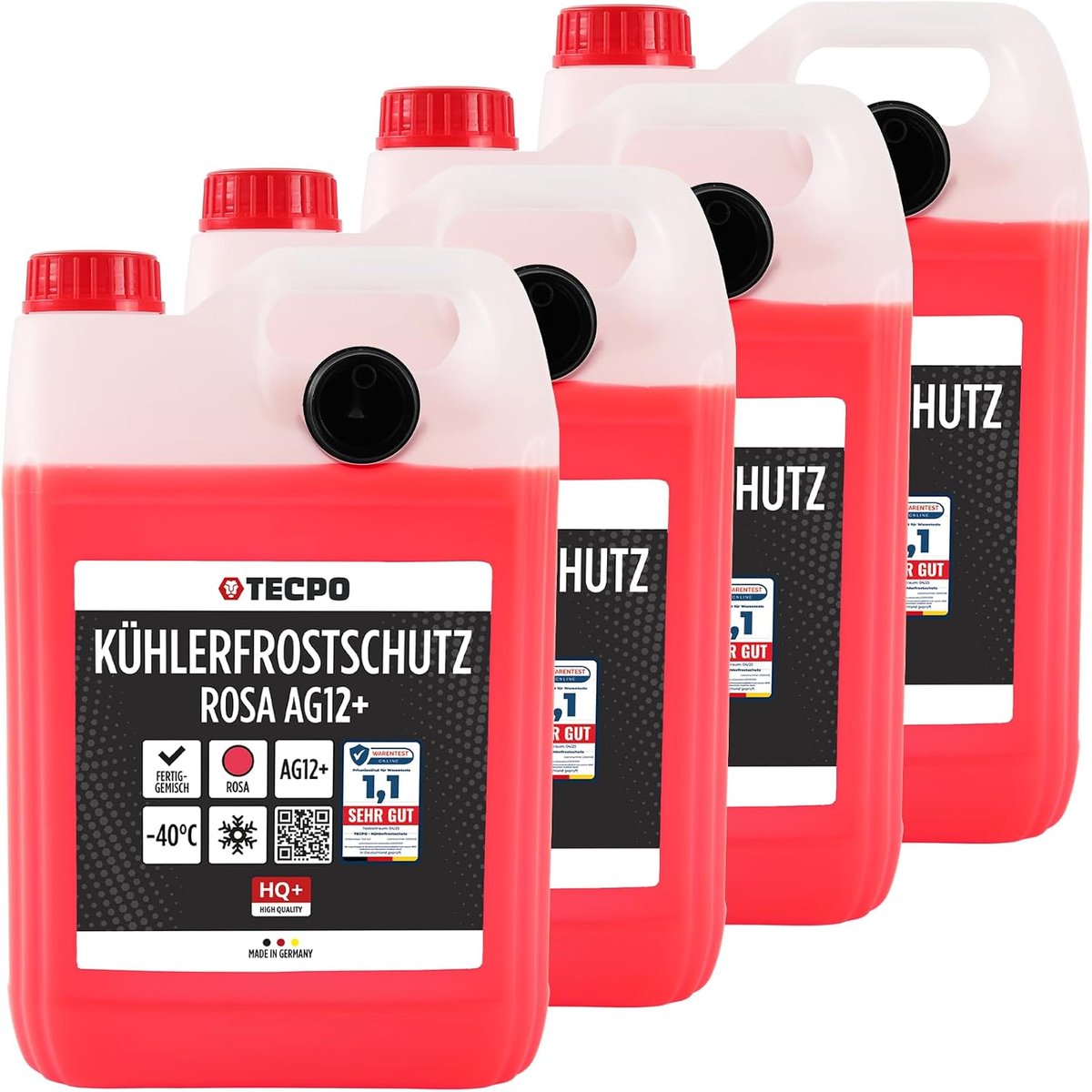 SnelShoppen - TECPO Antivries rood G12+ -40°C antivries roze koelmiddel 20L voor auto, vrachtwagen, motor en koelinstallaties
