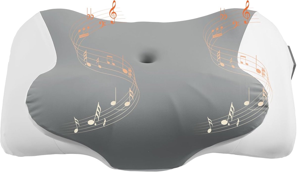 SnelShoppen - Ergonomisch Geheugenfoam Slaapkussen met Witte Geluid, Draadloze Speaker, App Bediening, Neksteun voor Zij-, Rug- en Buikslapers
