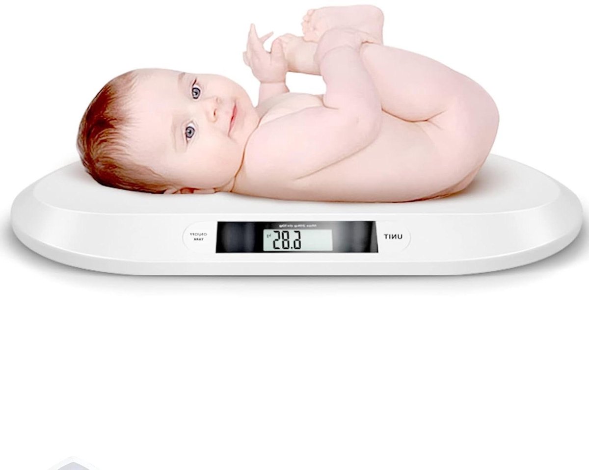 Digitale Baby Weegschaal - Baby Peuter Schaal - Gewicht Meten - Nauwkeurige Meting - Tot 20kg - Wit