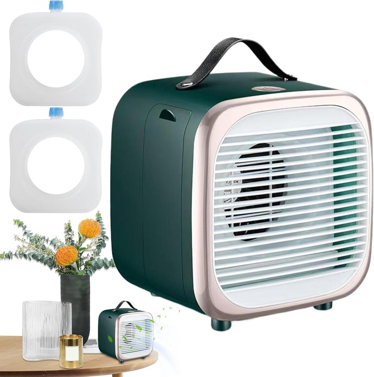 Ventilator Slaapkamer - Bureauventilator Koeler - Persoonlijke Koeling - Dubbele Snelheid - 17 x 14.5 x 17 cm - Wit